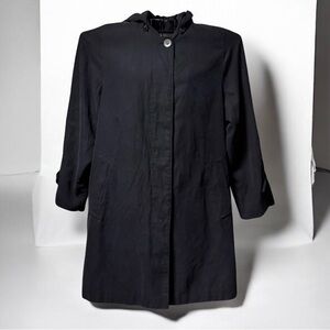 Vintage ~ London Fog ~ Women’s ~ Coat ~ Medium ~ Black ~ Hooded ~ Trench Coat